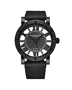 Men's Symphony Leather Black Dial Watch