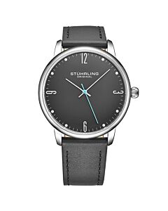 Men's Symphony Leather Grey Dial Watch