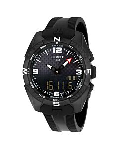 Men's T-Touch Expert Solar Chronograph Black Silicone Black Dial