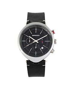 Men's Tempest Chronograph Genuine Leather Black Dial Watch