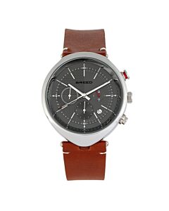 Men's Tempest Chronograph Genuine Leather Grey Dial Watch