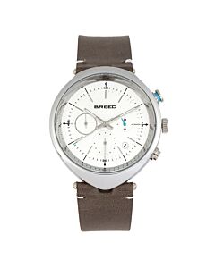Men's Tempest Chronograph Genuine Leather White Dial Watch