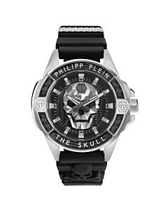 Men's The Skull Silicone Black Carbon Fiber Dial Dial Watch
