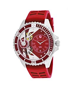 Men's Tide Rubber Red (Skeleton Display) Dial Watch