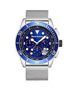 Men's Timewalker Chronograph Stainless Steel Blue Dial Watch