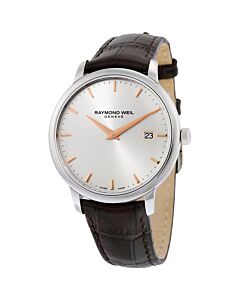 Men's Toccata (Calfskin) Leather Silver Dial Watch