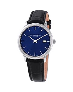 Men's Toccata (Calfskin) Leather with Alligator Motif Blue Dial Watch
