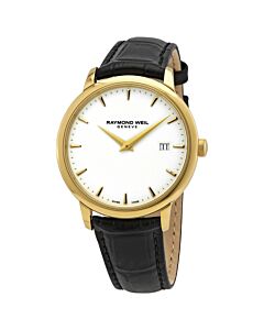 Men's Toccata Leather White Dial Watch