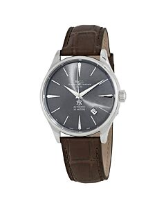 Men's Trainmaster Legend Leather Grey Dial Watch