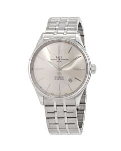 Men's Trainmaster Stainless Steel Silver Dial Watch