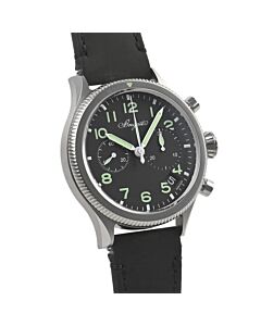 Men's Type 20 Chronograph Leather Black Dial Watch