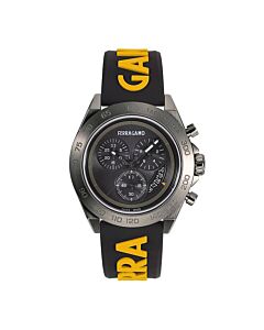 Men's Urban Chronograph Silicone Black Dial Watch