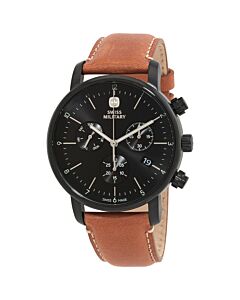 Men's Urban Classic Chrono Chronograph Leather Black Dial Watch