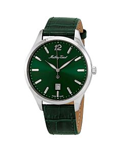 Men's Urban Leather Green Dial Watch