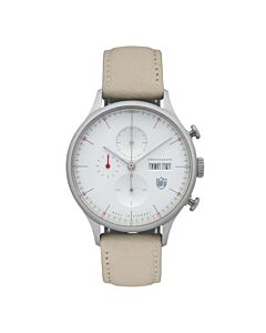 Men's Van Der Roche Barcelona Chronograph Leather White Dial Watch