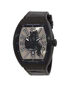 Men's Vanguard Alligator Leather and Rubber Gray (Leopard Design) Dial Watch
