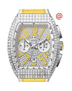Men's Vanguard Chronograph Alligator Yellow Dial Watch