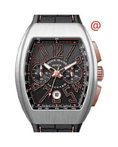 Men's Vanguard Chronograph Leather Black Dial Watch