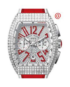 Men's Vanguard Classical Chronograph Alligator Red Dial Watch