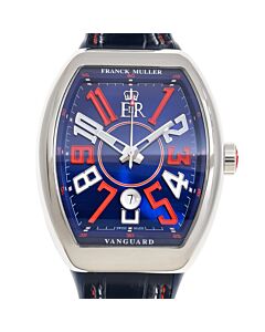 Men's Vanguard Leather Blue Dial Watch