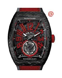 Men's Vanguard Tourbillon Alligator Black Dial Watch