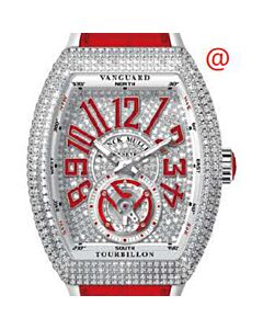 Men's Vanguard Tourbillon Alligator Red Dial Watch