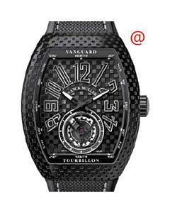 Men's Vanguard Tourbillon Leather Black Dial Watch