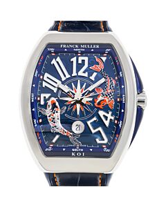 Men's Vanguard Yachting Leather Blue Dial Watch