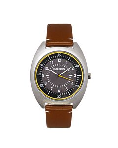 Men's Victor Leather Grey Dial Watch