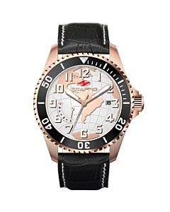 Men's Voyager Leather Black Dial Watch