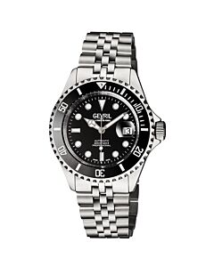 Men's Wall Street Stainless Steel Black Dial Watch
