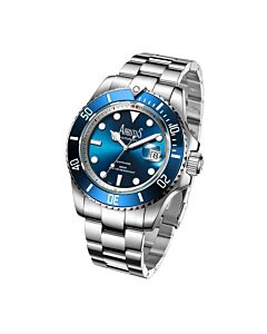 Men's Wall Street Stainless Steel Blue Dial Watch
