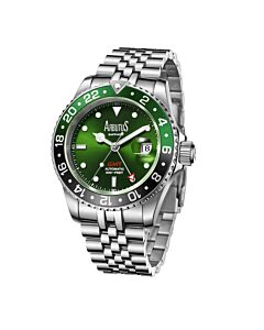 Men's Wall Street Stainless Steel Green Dial Watch