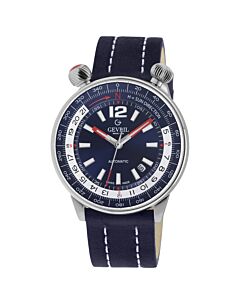 Men's Wallabout Leather Blue Dial Watch