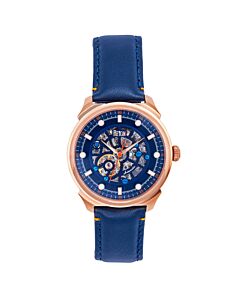 Men's Weston Genuine Leather Blue Dial Watch