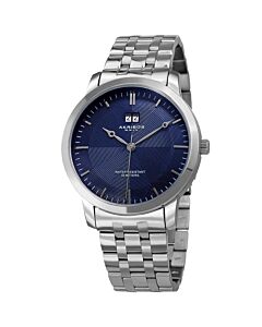 Men's Womens Casual Stainless Steel Blue Dial Watch