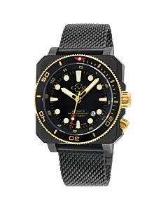 Men's XO Submarine Stainless Steel Mesh Black Dial Watch