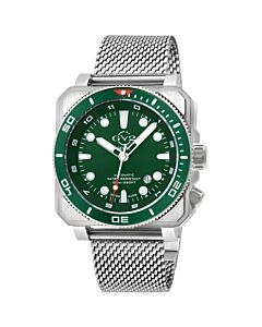 Men's XO Submarine Stainless Steel Mesh Green Dial Watch