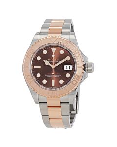 Men's Yacht-Master Stainless Steel and 18 ct Everose Gold Oyster Chocolate Dial Watch