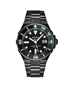 Men's Yachtman Club Stainless Steel Black Dial Watch