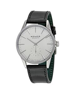 Men's Zurich Leather Galvanized, White Silver-plated Dial