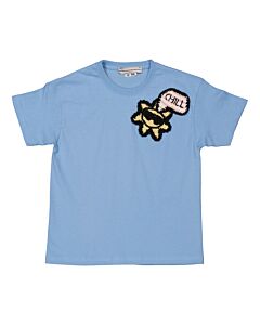 Michaela Buerger Girls Light Blue Chill Sun Embroidered T-Shirt