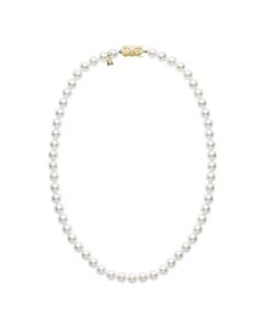 Mikimoto 18" Akoya Cultured Pearl Strand Necklace 8 x 7.5mm A Grade – 18K Yellow Gold Clasp