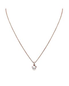Mikimoto 18K Rose Gold 8mm Akoya & Diamond Twist Pendant Necklace