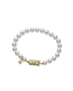 Mikimoto 6.5mm-6mm "A" Quality Akoya Pearl Bracelet With 18K Yellow Gold Clasp 7"