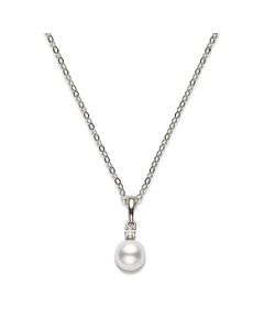 Mikimoto 7-7.5mm Akoya Cultured Pearl 0.05ct of Diamonds 18K White Gold - PPS702DW