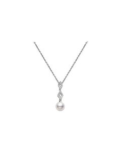 Mikimoto Akoya 8.5mm A+ Cultured Pearl and Diamonds Pendent PPA458DW