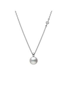 Mikimoto Akoya Cultured Pearl and Diamond Pendant in 18K White Gold - MPQ10159ADXW