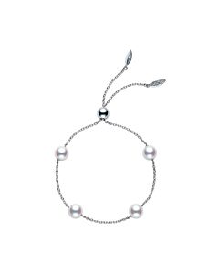 Mikimoto Akoya Cultured Pearl Station Bracelet in White Gold