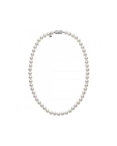 Mikimoto Akoya Pearl Princess Strand Necklace with 18K White Gold 18" 8-8.5mm A Grade
